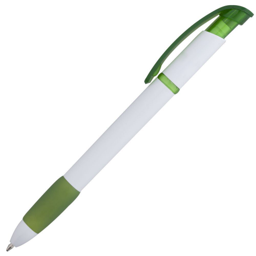 Изображение Ручка шариковая Selena, белая с зеленым