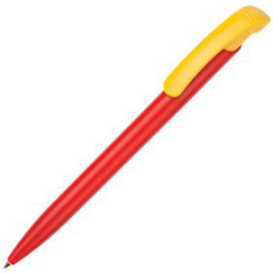 Ручка шариковая Clear Solid, красная с желтым