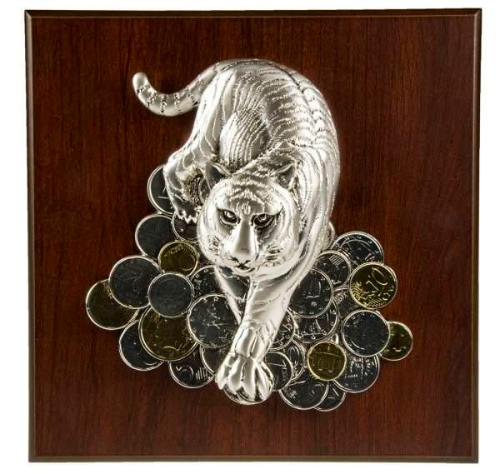 Изображение Плакетка большая Тигр на монетах, Astra