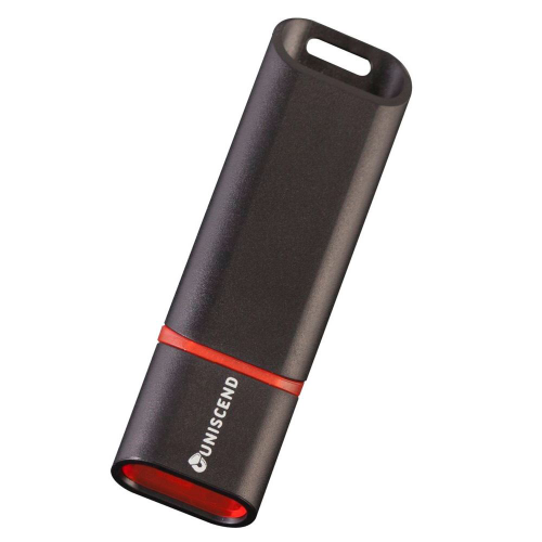 Изображение Флешка Uniscend Slalom USB 3.0, черная с оранжевым, на 16 Гб