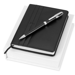 Подарочный женский набор Nina Ricci: дизайнерский блокнот, шариковая ручка черные