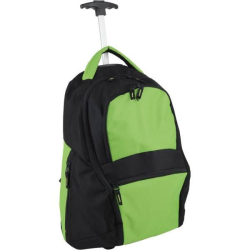 Рюкзак на колесиках с выдвижной ручкой, зеленый