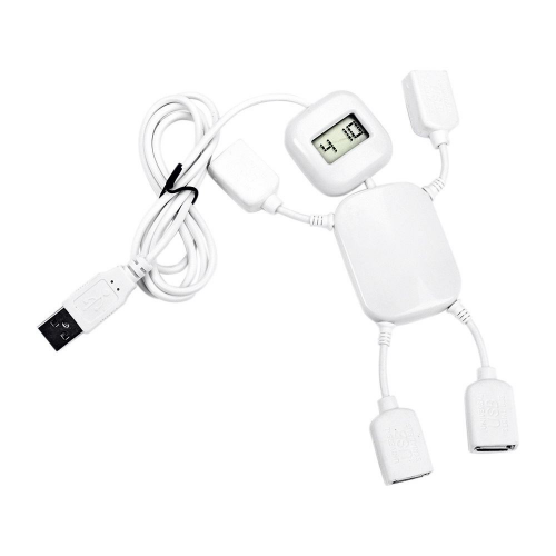 Изображение USB Hub на 4 порта с часами Человечек белый