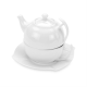 Изображение Набор Эгоист: чайник и чашка, фарфор, белый