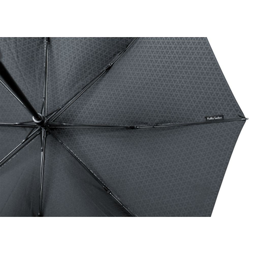 Изображение Зонт трость Alessio, черный с серым, полуавтомат, антишторм
