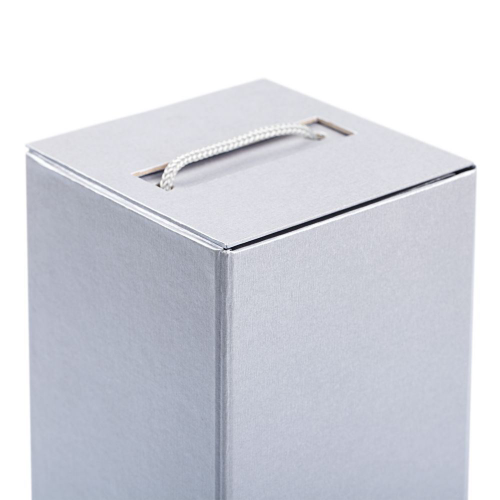Изображение Коробка для бутылки раскладная на магнитах, серебристая, 33*11 см