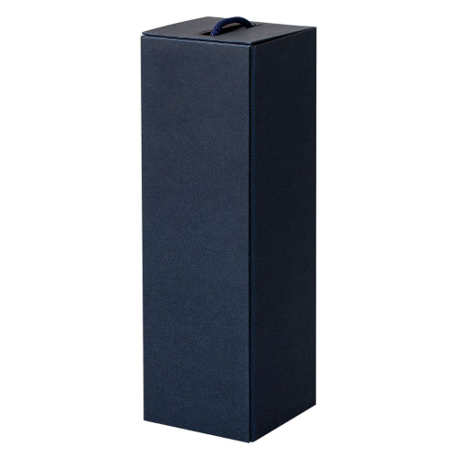 Изображение Коробка для бутылки раскладная на магнитах, синяя, 33*11 см