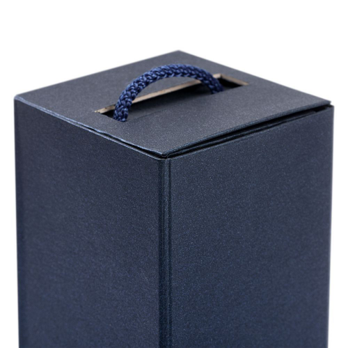 Изображение Коробка для бутылки раскладная на магнитах, синяя, 33*11 см