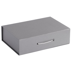 Коробка Case, подарочная, серебристая 36,4*24,3 см