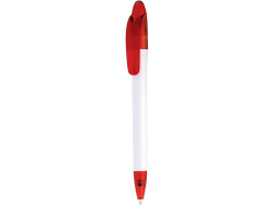 Ручка пластиковая шариковая Эвита, белая с красным