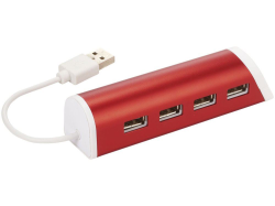 USB Hub на 4 порта с подставкой для телефона красный