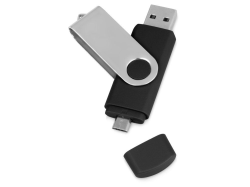 USB/micro USB-флешка на 16 Гб Квебек OTG черный