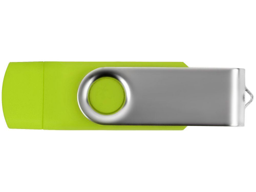 Изображение USB/micro USB-флешка на 16 Гб Квебек OTG зеленое яблоко