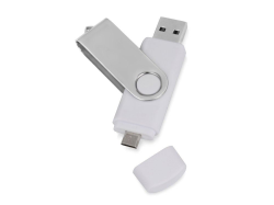 USB/micro USB-флешка на 16 Гб Квебек OTG белый