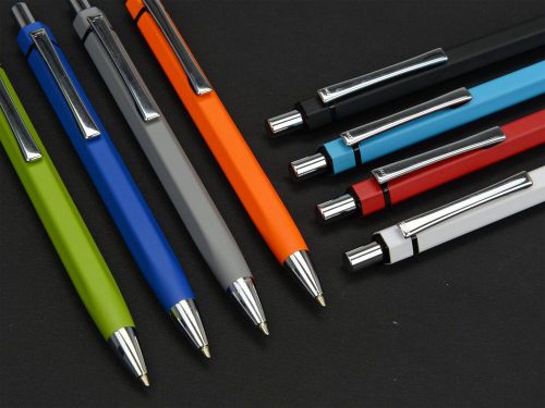 Изображение Ручка металлическая шариковая шестигранная Six голубой