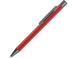 Ручка металлическая шариковая STRAIGHT GUM soft-touch с зеркальной гравировкой красная
