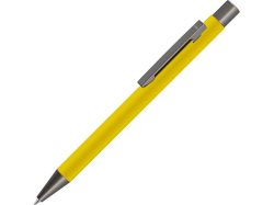 Ручка металлическая шариковая STRAIGHT GUM soft-touch с зеркальной гравировкой желтая