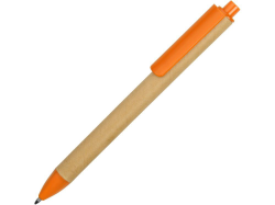 Ручка картонная шариковая Эко 2.0 бежево-оранжевая