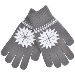 Перчатки для сенсорных экранов Снежинка, серые