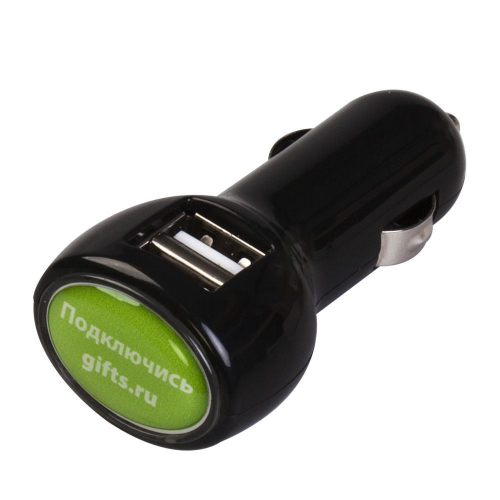 Изображение Автомобильное зарядное устройство с подсветкой Logocharger, черное