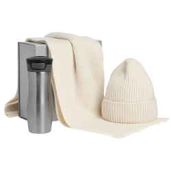 Набор Snow-how: термостакан, шапка и шарф, белый