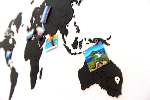 Изображение Деревянная карта мира World Map True Puzzle Small, черная