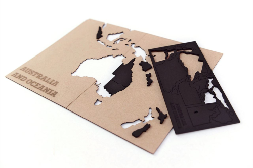 Изображение Деревянная карта мира World Map True Puzzle Small, черная