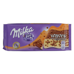 Шоколадная плитка Milka Waves Caramel 81 г