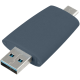 Изображение Флешка Pebble Type-C, USB 3.0, серо-синяя, 16 Гб