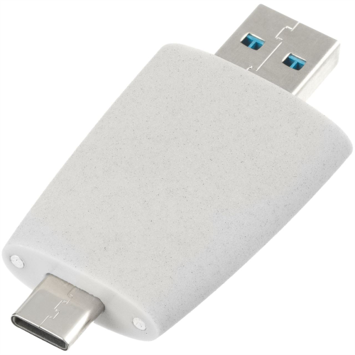 Изображение Флешка Pebble Type-C, USB 3.0, светло-серая, 16 Гб