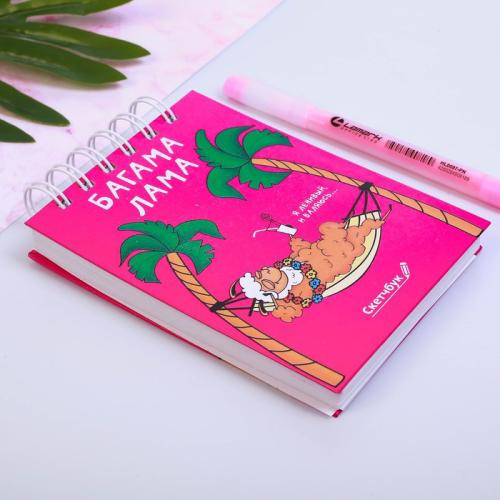 Изображение Скетчбук Багама Лама, твёрдая обложка, А6, 80 листов