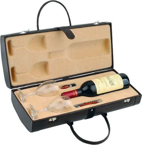 Изображение Подарочный тубус для бутылки вина с винными аксессуарами Рислинг