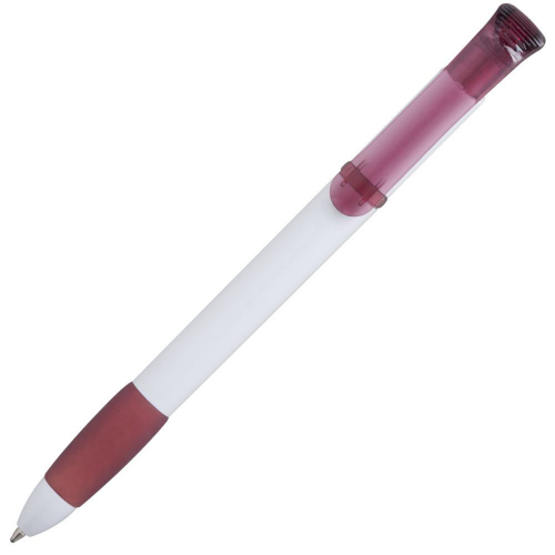 Изображение Ручка шариковая Selena, белая с бордовым