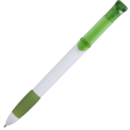 Изображение Ручка шариковая Selena, белая с зеленым