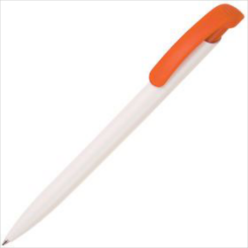 Изображение Ручка шариковая Clear Solid, белая с оранжевым
