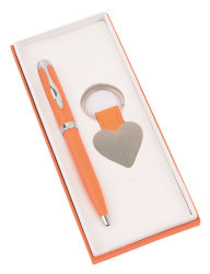 Набор: шариковая ручка, брелок «Сердце», оранжевый