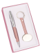 Изображение Набор: шариковая ручка, брелок круглый розовый