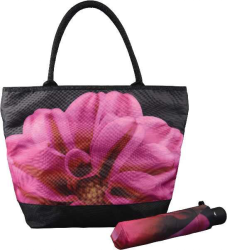 Набор Георгин: зонт складной полуавтоматический и сумка для шопинга