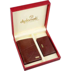 Подарочный набор Diplomat: мужское портмоне, кожаная визитница