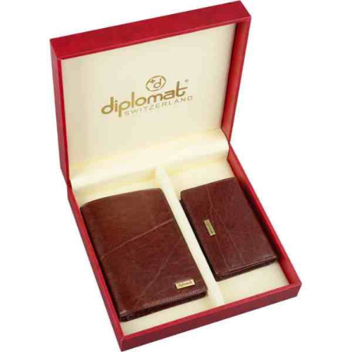 Изображение Подарочный набор Diplomat: мужское портмоне, кожаная визитница