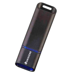 Флешка Uniscend Slalom USB 3.0, черная с оранжевым, на 16 Гб