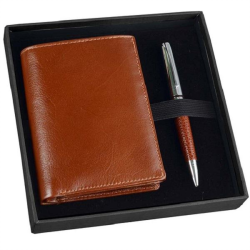 Подарочный мужской набор William Lloyd: кожаное портмоне, ручка шариковая