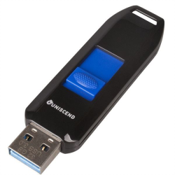 Флешка Uniscend Typhoon USB 3.0, черная с синим, 32 Гб