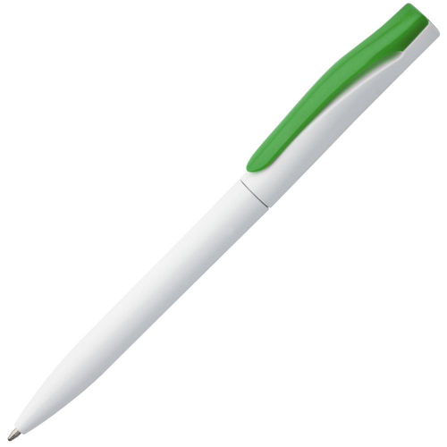 Изображение Ручка шариковая Pin, белая с зеленым