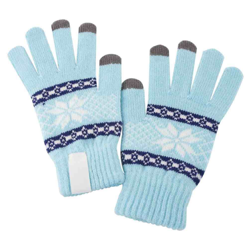 Изображение Сенсорные перчатки Снежинка, голубые 