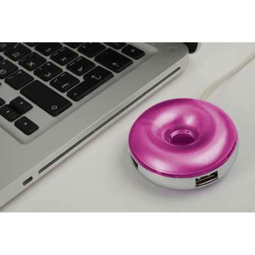 Изображение USB Hub на 4 порта Пончик, розовый