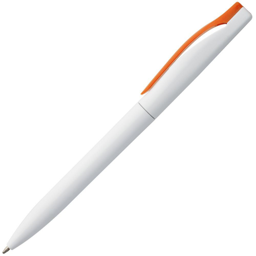 Изображение Ручка шариковая Pin, белая с оранжевым