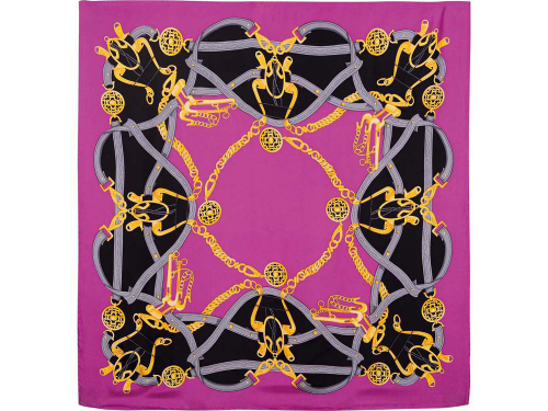 Изображение Платок шелковый розово-черный