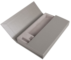 Коробка под ежедневник, флешку и ручку, серебристая, 30,5*18 см