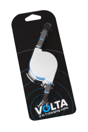 Изображение Кабель для зарядки телефона Volta, 2 в 1, синий